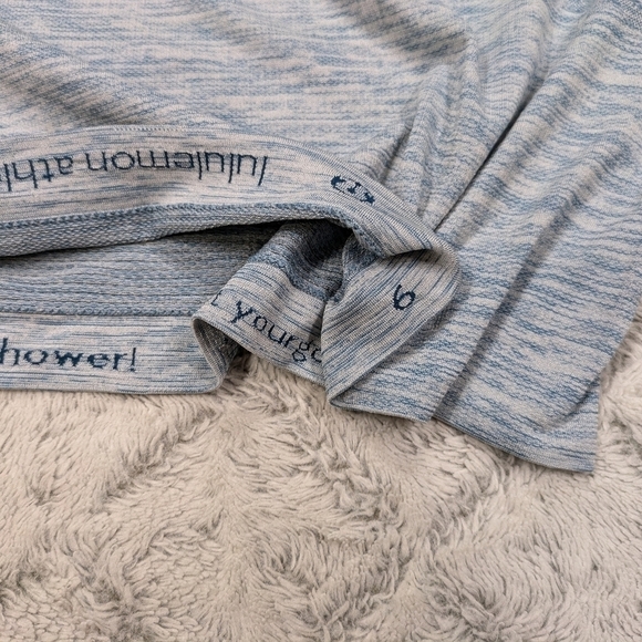 Lululemon Top Women's 6 Blue Heathered Swiftly Tech Tank Slim Fit Run Train Mesh - Picture 5 of 6